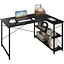 Комп'ютерний стіл Costway Adler L-подібний з полицями в стилі Loft чорний - мініатюра 1