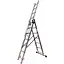 Драбина алюмінієва трисекційна GTM KME307 3x7 сходинок 1.9-4.07м (KME307) (39944) - мініатюра 1