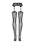 Чулки-стокинги с растительным рисунком Obsessive Garter stockings S206 black черные имитация S/M/L - миниатюра 6