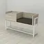 Банкетка з тумбочкою Ferrum-decor Бланка 540x1000x320 метал Білий ДСП Сонома 16 мм (FRD-103034) - мініатюра 1