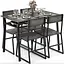 Комплект меблів Costway Merax обідній стіл з стільцями в стилі Loft сірий - мініатюра 7