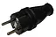Вилка каучукова пряма з заземленням Lumano Arctic IP44 16A чорна (black) (17938) - мініатюра 1