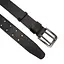 Ремень мужской кожаный черный НС-4067 (145 см) с двумя язычками - миниатюра 2
