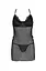 Рубашка Passion DELIENA CHEMISE S/M black стрінги із заниженою талією - мініатюра 3