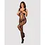 Сетчатый бодистокинг с вырезами и рисунком Obsessive Bodystocking G328 S/M/L, черный - миниатюра 3