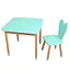 Столик зі стільцем "Зайченя" 04-025B-BOX з ящиком, бірюзовий 60х60 см - мініатюра 2