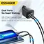 Зарядний пристрій Essager Camber 20W GaN Travel Phone Charger USB A + Type C EU Black (ECTAC-HMB01-P) - мініатюра 3
