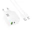 МЗП Hoco CS55A Surplus PD30W+QC3.0 (1USB-A/1C) + кабель Type-C to Lightning White - мініатюра 4