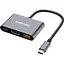 USB-Хаб Canyon USB-хаб hub DS-4 3in1 USB-C Grey (CNS-TDS4) - мініатюра 1