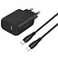 Зарядний пристрій Proove Silicone Power 2 30W (Type-C + USB) + Cable Type-C to Type-C (1m) black (WCSP23011001) - мініатюра 1