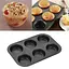 Форма для выпечки кексов и маффинов на 6 ячеек с антипригарным покрытием 26.5х18.5х2.8 см, A-plus Черный 83128 - миниатюра 1