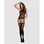 Бодистокинг Obsessive Bodystocking G316 S/M/L, цветочный декор, скрещенные подвязки - миниатюра 3