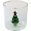 Склянка новорічна Olens 102-1176 з фігуркою всередині Зелена ялинка 310 мл Прозорий - мініатюра 1