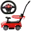 Каталка-толокар Bambi M 3503C-3 с родительской ручкой и музыкой для малыша, красная - миниатюра 2