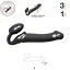 Безремневий страпон Strap-On-Me Vibrating Black L регульований з вібрацією та з пультом ДК діаметр 3.7 см - мініатюра 4
