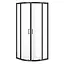 Душевая кабина Cersanit Brasco 80x80 см полукруглая раздвижная прозрачное стекло без поддона black S168-003, прозрачная, черная - миниатюра 1