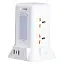 Сетевой фильтр-удлинитель Yiwu HP-5-3MF TOWER B22 4,8 м 6 розеток 3USB+1PD и LED-лампа белый  - миниатюра 2