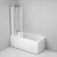 Шторка для ванны Am.Pm Gem 80x140 см распашная с неподвижной стенкой хром WU90BS-D3W5-140CT, Универсальная, прозрачный, хром - миниатюра 3