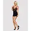 Сатиновый комплект для сна с кружевом Obsessive 828-CHE-1 chemise & Thong L/XL, черный - миниатюра 3