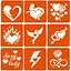 Набір хни з трафаретами для біо-тату Fresh Tattoo №9 henna-set-09, 9 трафаретів - мініатюра 1