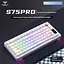 Механическая клавиатура AULA S75 Pro / 75% / Три режима подключения / Seyia Switch / White Lines - миниатюра 1
