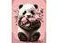 Картина за номерами Strateg Панда з букетом троянд на чорному фоні (40х50 см) - мініатюра 1