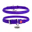 Нашийник для собак шкіряний Waudog Glamour з QR-паспортом круглий Д 10 мм Д 39-47 см фіолетовий - мініатюра 1