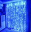 Гирлянда штора Водопад 720 led 3х3м Большая круглая лампа (прозрачный провод, 15 нитей) Синий - миниатюра 3