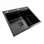 Кухонная мойка 60x50 PVD черная Platinum Handmade с подставкой для ножей, Черный - миниатюра 3