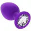 Силіконова анальна пробка з кристалом SKN-KSIL-02M (розмір M), Фіолетовий - мініатюра 2