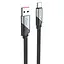 Кабель HOCO U119 USB to Type-C 5A, 1.2m, nylon, aluminum connectors, Black - мініатюра 1