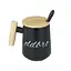 Кухоль керамічний OldBro для старого друга з дерев'яною ручкою кришкою та ложкою 480 мл black - мініатюра 2
