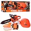 Дитячий ігровий набір інструментів Keyi бензопила, маска, рукавички, каска, на батарейках в коробці Помаранчевий - мініатюра 4
