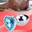 Металева анальна пробка I’MCUM Crystal Heart Розмір S з блакитним кристалом (IM-KGS005_S) - мініатюра 6