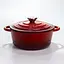 Кастрюля чугунная 2.5 л эмалированная с крышкой посуда для тушения запекания кухонная томония Красный Premium Cookware HP-1-14-RED - миниатюра 2