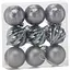 Комплект елочных шариков Chomik пластиковые 6 см серые 9 шт. (GIF7320) - миниатюра 1