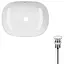 Умивальник Qtap Aquarius накладний прямокутний 465x375x115 мм White + донний клапан PU02, Білий - мініатюра 1