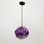Підвіс із фактурним скляним плафоном в фіолетовому кольорі | Арт. 0619/1 Purple | Line F - мініатюра 6