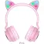 Наушники с микрофоном Hoco W27 Cat Ear Pink - миниатюра 2