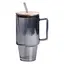 Кружка стеклянная с крышкой и трубочкой 750 мл Серый Yiwu HP-19-50 - миниатюра 1