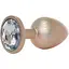 Анальна пробка Jewellery Pearl Gold Plug Clear S 7 см (золотий) - мініатюра 1