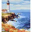 Набір для розпису по номерах Маяк на березі, Strateg, 40x50 см, VA-4629 - мініатюра 1