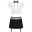 Эротический костюм секретарши Obsessive Secretary suit 5pcs Black S/M, черно-белый - миниатюра 5