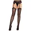Колготки-панчохи Leg Avenue Heart Garterbelt Stockings One Size Black - мініатюра 1