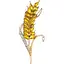 Брошь-булавка колосок пшеницы со стразами Желтая - миниатюра 1