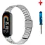 Ремешок для фитнес-браслета Tamister для Xiaomi Mi Band 8 и 9 металлический тип В с застежкой серебристый - миниатюра 1