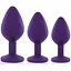 Набор силиконовых анальных пробок с кристаллом Rianne S: Booty Plug Set Purple - миниатюра 1