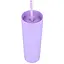 Охлаждающий матовый стакан 473 мл BPA-Free с трубочкой 21х6.5см violet - миниатюра 1