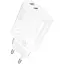 Зарядный адаптер блок на 2 выхода WUW-C193 PD20W+PD20W Charger USB C + USB C white - миниатюра 1