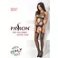 Бодістокінг Passion BS047 комбінезон імітація топа панчохи та пояси S/M/L black - мініатюра 5